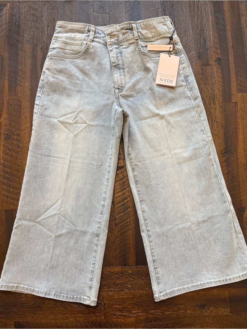 NYDJ Pale Blue Wide Leg High-Rise Jeans